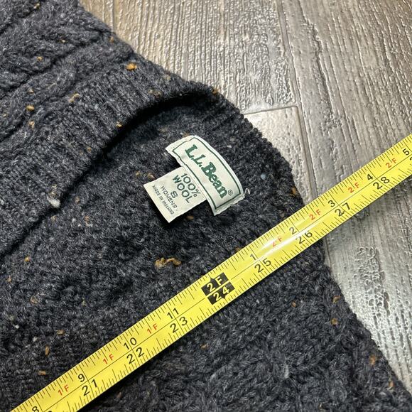 VTG LL Bean Aran Ireland Cardigan Sweater women’s Fisherman Wool Cable Knit S - Picture 5 of 6